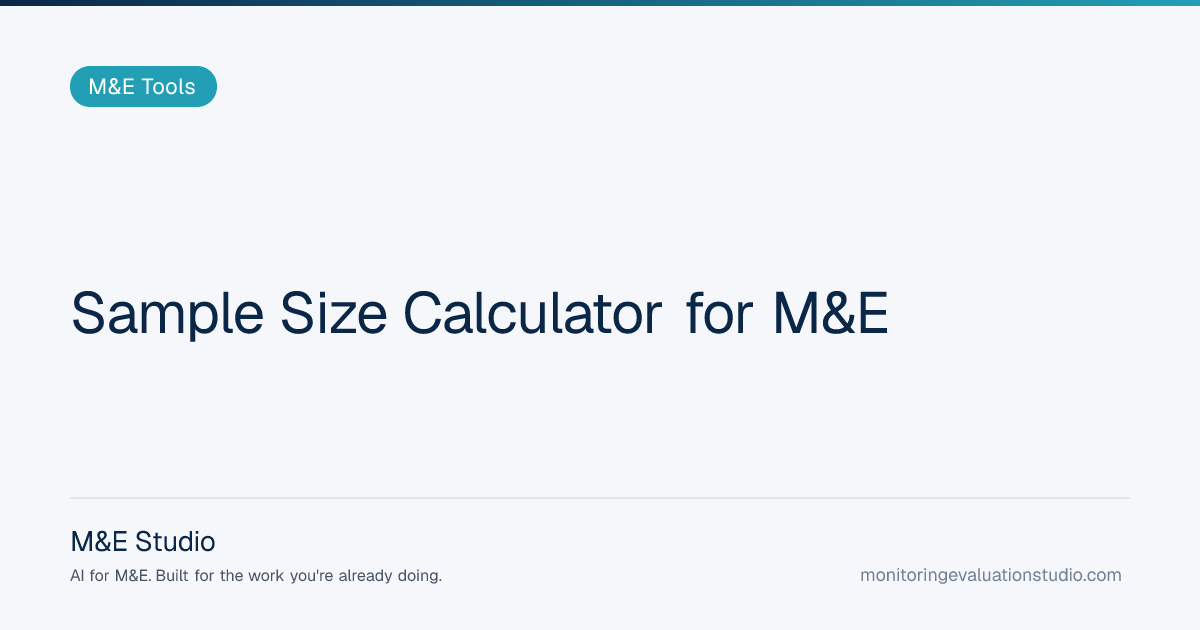 Sample Size Calculator for M&E | M&E Studio