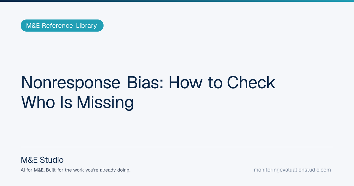 Nonresponse Bias: Check Who Is Missing | M&E Studio